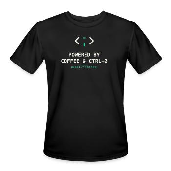Codage alimenté par le café et CTRL Z - T-Shirt Performance pour hommes - noir - Devant - Jackson (183cm)