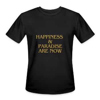 HAPPINESS AND PARADISE - Men's Moisture Wicking Performance T-Shirt - black - Front - Jackson (183cm)