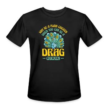 Peacock Positivity Drag Peacock Fan Inspirational - Men's Moisture Wicking Performance T-Shirt - black - Front - Jackson (183cm)