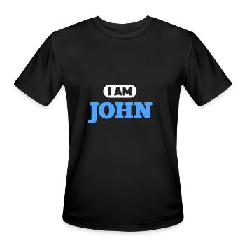 John Name Saying for proud Johns - Men's Moisture Wicking Performance T-Shirt - black - Front - Jackson (183cm)