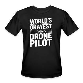 World's Okayest Drone Pilot - Men's Moisture Wicking Performance T-Shirt - black - Front - Jackson (183cm)
