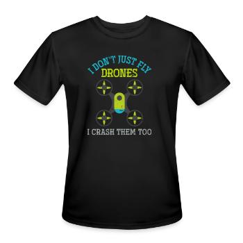 Drones Funny Drone - Men's Moisture Wicking Performance T-Shirt - black - Front - Jackson (183cm)