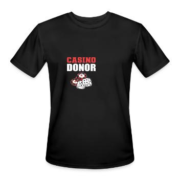 Casino Donor Poker Player Gift - Men's Moisture Wicking Performance T-Shirt - black - Front - Jackson (183cm)