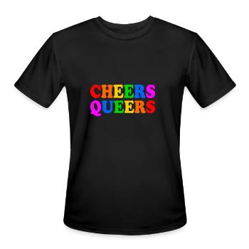 Cheers queers - Men's Moisture Wicking Performance T-Shirt - black - Front - Jackson (183cm)