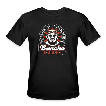 Sushi Chef Badge Sunburst - Men's Moisture Wicking Performance T-Shirt - black - Front - Jackson (183cm)