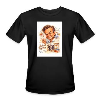 Portrait quantique amusant de Feynman - T-Shirt Performance pour hommes - noir - Devant - Jackson (183cm)