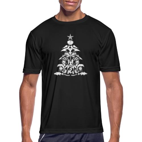 Coastal Christmas Tree White - Men's Moisture Wicking Performance T-Shirt