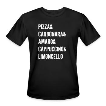 Its an Italian thing - Italian cuisine - Men's Moisture Wicking Performance T-Shirt - black - Front - Jackson (183cm)