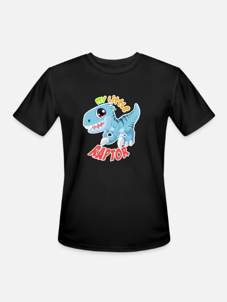 BABY BLUE RAPTOR - Men's Moisture Wicking Performance T-Shirt - black