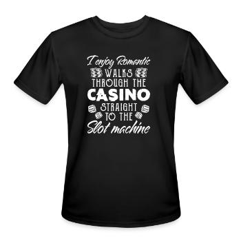Romantic Walks Casino Slot Machine Design - Men's Moisture Wicking Performance T-Shirt - black - Front - Jackson (183cm)