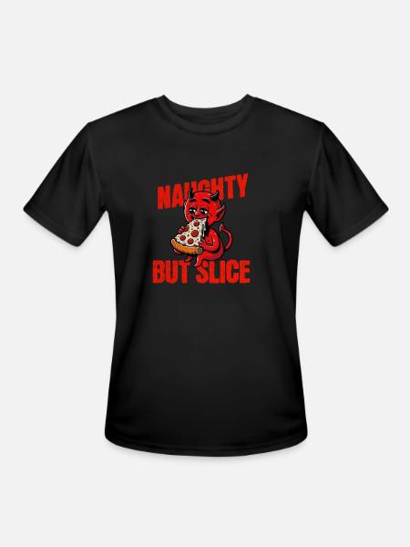 Naughty But Slice - Men's Moisture Wicking Performance T-Shirt - black