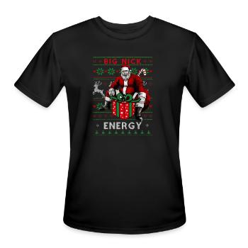 Big Nick Energy Funny Santa Christmas - Men's Moisture Wicking Performance T-Shirt - black - Front - Jackson (183cm)
