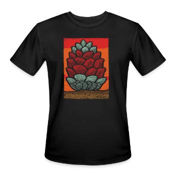 Stacked Pine Cone Pop Art - Men's Moisture Wicking Performance T-Shirt - black - Front - Jackson (183cm)