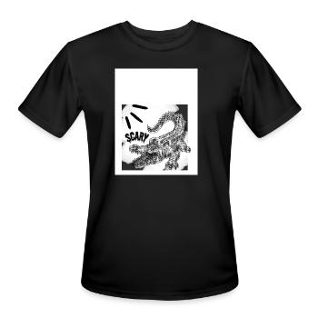 Scary Crocodile Sketch - Men's Moisture Wicking Performance T-Shirt - black - Front - Jackson (183cm)