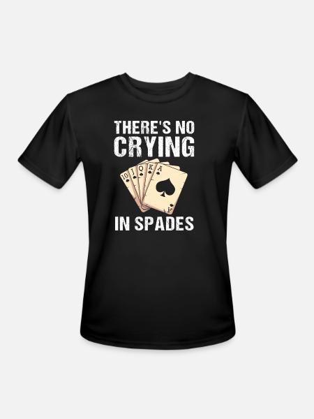 Spades Card Game Player Poker - Men's Moisture Wicking Performance T-Shirt - black