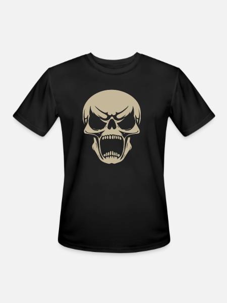 Alien Skull Head - Men's Moisture Wicking Performance T-Shirt - black