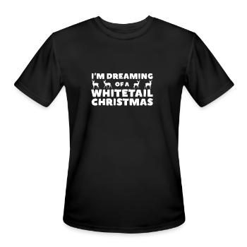 I'm Dreaming Of A Whitetail Christmas Deer Camo - Men's Moisture Wicking Performance T-Shirt - black - Front - Jackson (183cm)