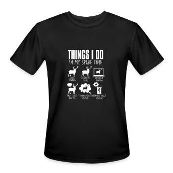 Things I Do In My Spare Time Deer Hunter Hunting - Men's Moisture Wicking Performance T-Shirt - black - Front - Jackson (183cm)