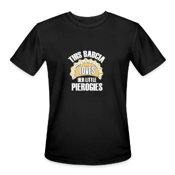 This Babcia Loves Her Little Pierogies BabciaPolis - Men's Moisture Wicking Performance T-Shirt - black - Front - Jackson (183cm)