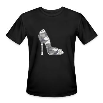Heels Urban Camo Women's Camouflage High Heels - Men's Moisture Wicking Performance T-Shirt - black - Front - Jackson (183cm)