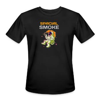 SPACIAL SMOKING - Men's Moisture Wicking Performance T-Shirt - black - Front - Jackson (183cm)