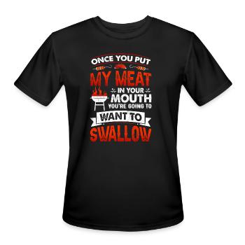 Funny Barbeque Grillmaster Grilling Meat BBQ - Men's Moisture Wicking Performance T-Shirt - black - Front - Jackson (183cm)
