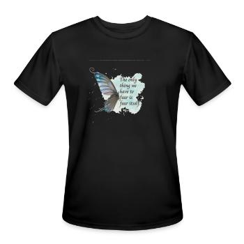 Journey of Courage: Fearing Fear Itself - Men's Moisture Wicking Performance T-Shirt - black - Front - Jackson (183cm)