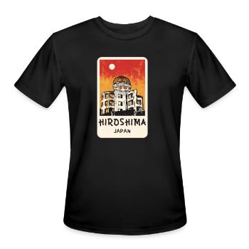 Hiroshima Peace: Reflecting on Genbaku Dome - Men's Moisture Wicking Performance T-Shirt - black - Front - Jackson (183cm)
