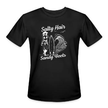 Salty Hair Sandy Boots Summer - Men's Moisture Wicking Performance T-Shirt - black - Front - Jackson (183cm)