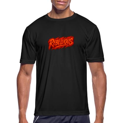 Rebellious Graffiti Neon Orange Streetwear T-Shirt - Men's Moisture Wicking Performance T-Shirt