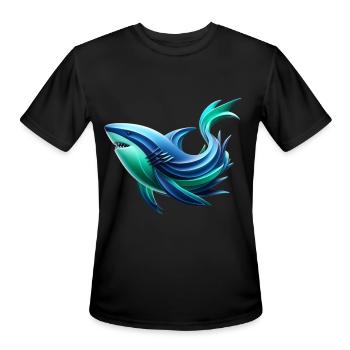 Majestic Shark Wonders - Men's Moisture Wicking Performance T-Shirt - black - Front - Jackson (183cm)