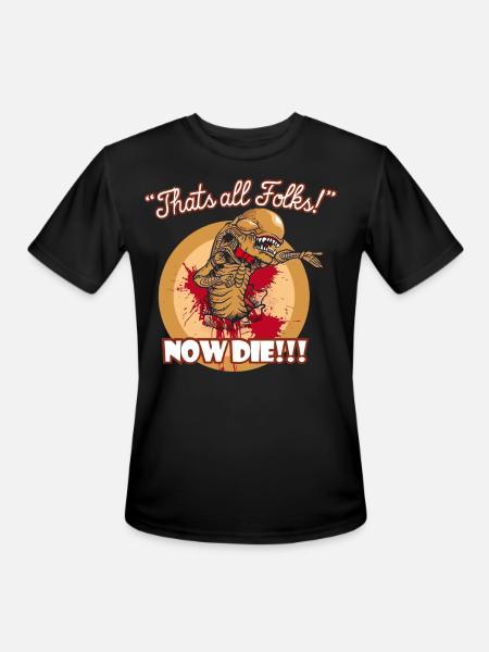 Thats all folks Now die shirt - Men's Moisture Wicking Performance T-Shirt - black