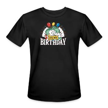 Gaming Parlor Jackpot Casino My Birthday Casino - Men's Moisture Wicking Performance T-Shirt - black - Front - Jackson (183cm)