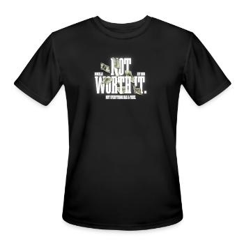 Worth It Currency Burst - Men's Moisture Wicking Performance T-Shirt - black - Front - Jackson (183cm)