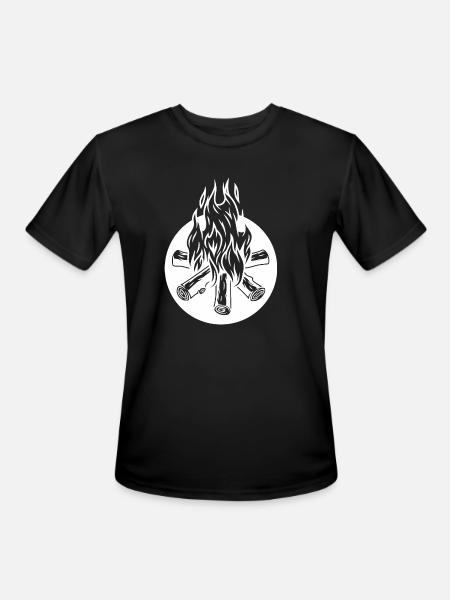 BONFIRE WHITE - Men's Moisture Wicking Performance T-Shirt - black