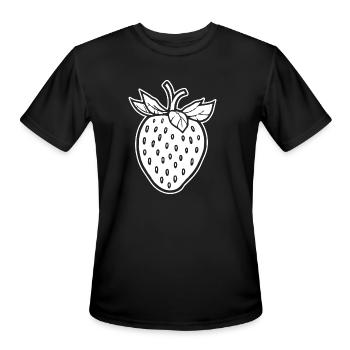 Strawberry Fruit Berries - Men's Moisture Wicking Performance T-Shirt - black - Front - Jackson (183cm)