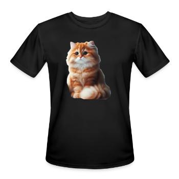 fat cat - Men's Moisture Wicking Performance T-Shirt - black - Front - Jackson (183cm)