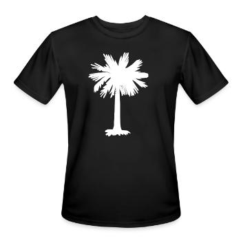 Monochrome Palm Tree Silhouette - Men's Moisture Wicking Performance T-Shirt - black - Front - Jackson (183cm)