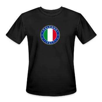 Amsterdam Flag circle - Men's Moisture Wicking Performance T-Shirt - black - Front - Jackson (183cm)