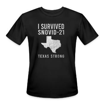 I Survived Snovid 21 Texas Strong 2021 Snow Storm - Men's Moisture Wicking Performance T-Shirt - black - Front - Jackson (183cm)