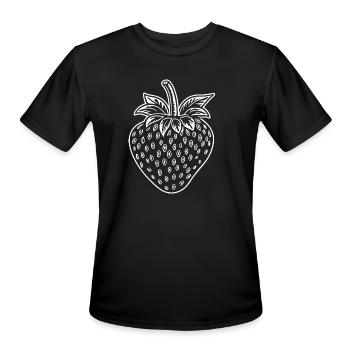 Strawberry Fruit Berries - Men's Moisture Wicking Performance T-Shirt - black - Front - Jackson (183cm)