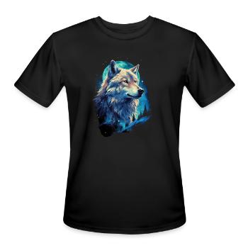 Wolf Moon Howling Lone - Men's Moisture Wicking Performance T-Shirt - black - Front - Jackson (183cm)