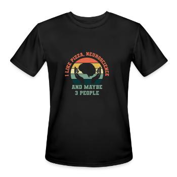 I like neuroscience and maybe 3 people - Men's Moisture Wicking Performance T-Shirt - black - Front - Jackson (183cm)