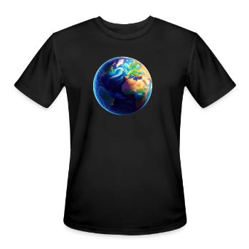 Earth Planet - Men's Moisture Wicking Performance T-Shirt - black - Front - Jackson (183cm)