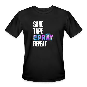 Sand Tape Spray Repeat for Automotive Car Painter - Men's Moisture Wicking Performance T-Shirt - black - Front - Jackson (183cm)