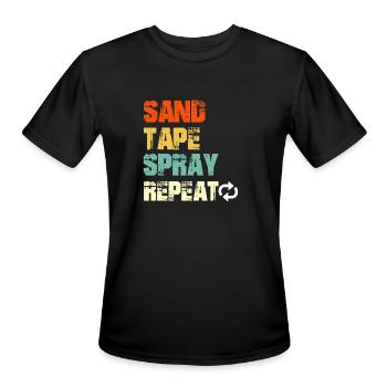 Sand Tape Spray Repeat Automotive Car Painters Gif - Men's Moisture Wicking Performance T-Shirt - black - Front - Jackson (183cm)