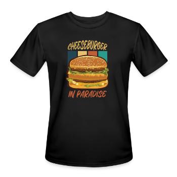 Cheeseburger In Paradise - Men's Moisture Wicking Performance T-Shirt - black - Front - Jackson (183cm)