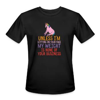 Funny Fat Quotes About Yourself Fat Unicorn Being - Men's Moisture Wicking Performance T-Shirt - black - Front - Jackson (183cm)