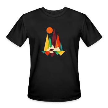 Mountain Bear Vintage - Men's Moisture Wicking Performance T-Shirt - black - Front - Jackson (183cm)