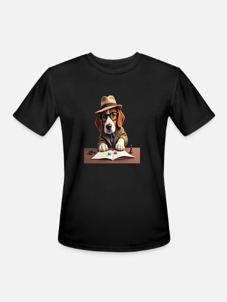 Sock Mystery Detective Dog - Men's Moisture Wicking Performance T-Shirt - black